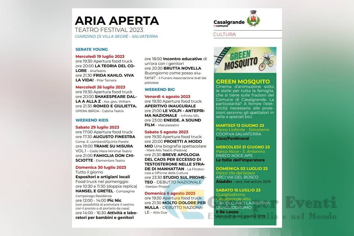 Aria aperta Teatro Festival a Casalgrande