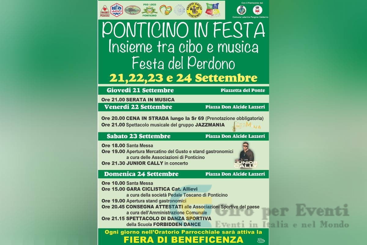 Festa del Perdono Ponticino - Ritorna dal 21 al 24 settembre 2023 l'appuntamento annuale con la Festa del Perdono a Ponticino