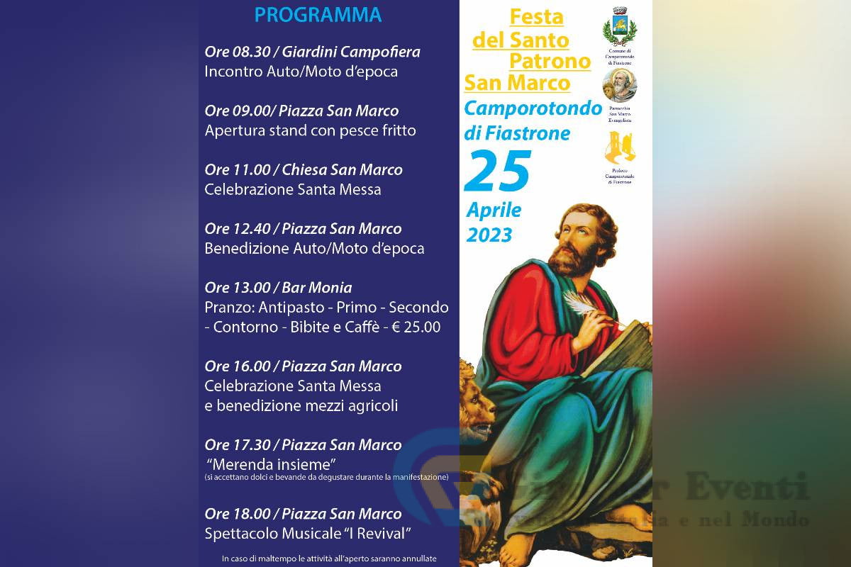 Festa del Santo Patrono San Marco Evangelista Camporotondo di Fiastrone