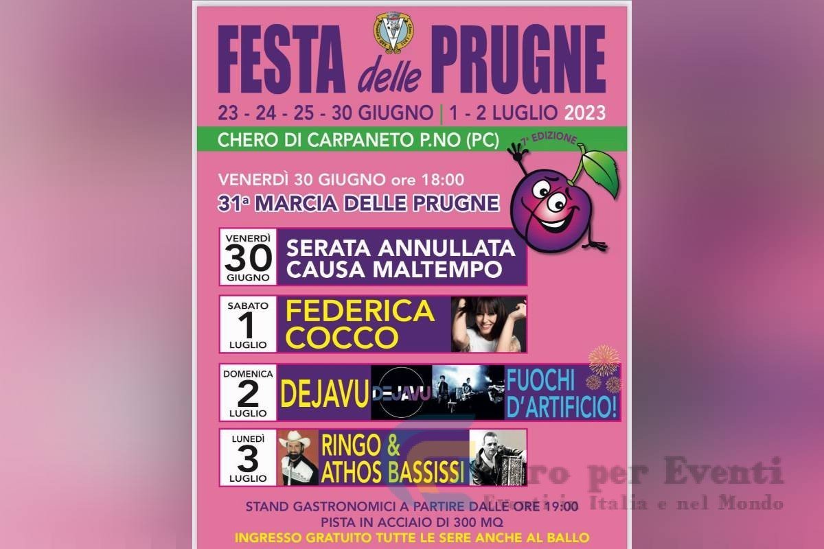 Festa delle Prugne a Chero di Carpaneto