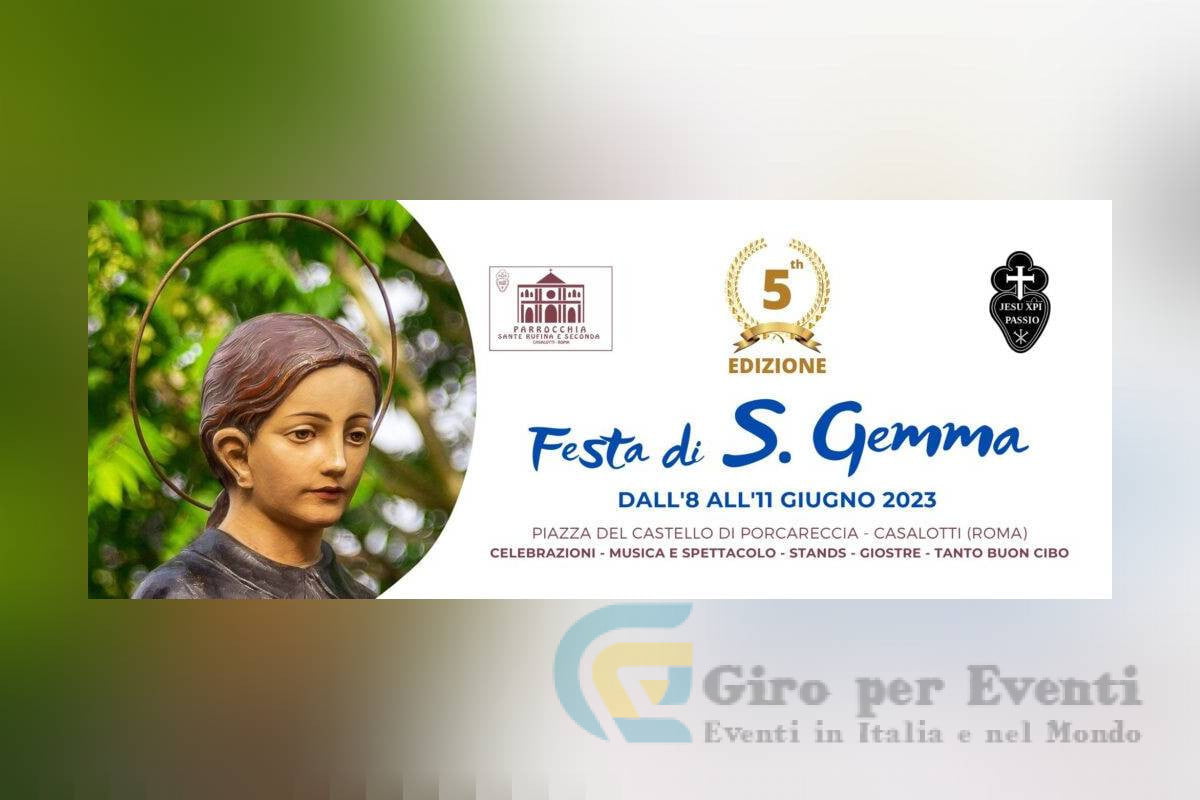 Festa di San Gemma a Roma - La Parrocchia di Santa Rufina e Seconda organizza quattro giorni di festeggiamenti in onore di Santa Gemma