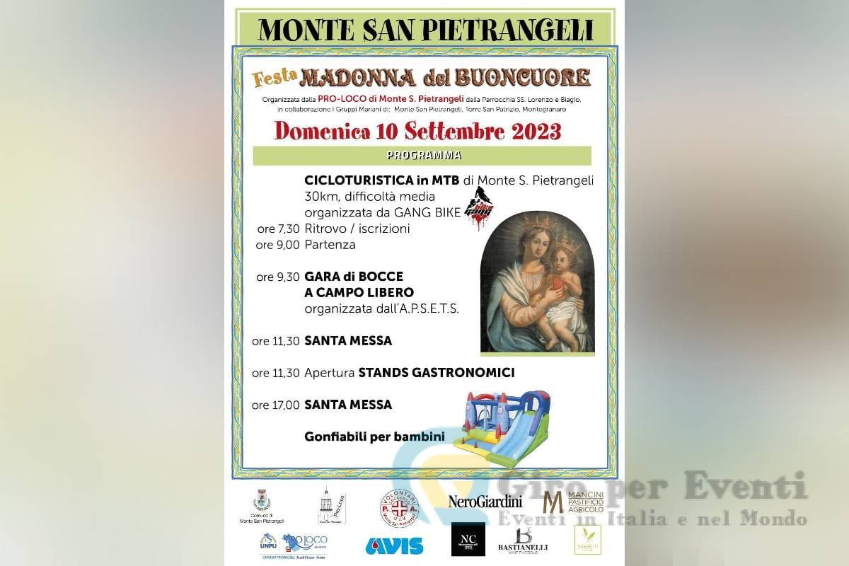 Monte San Pietrangeli in Festa - Domenica 10 settembre 2023 torna la Tradizionale Festa presso la chiesina della Madonna del Buon Cuore