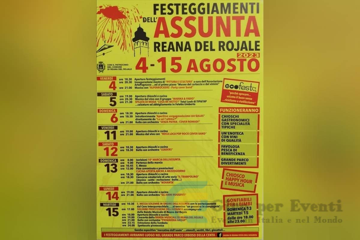 Festeggiamenti dell'Assunta a Reana del Rojale