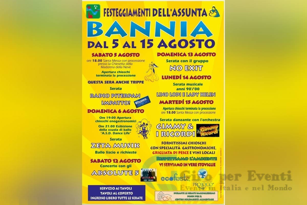 Festeggiamenti dell'Assunta Bannia