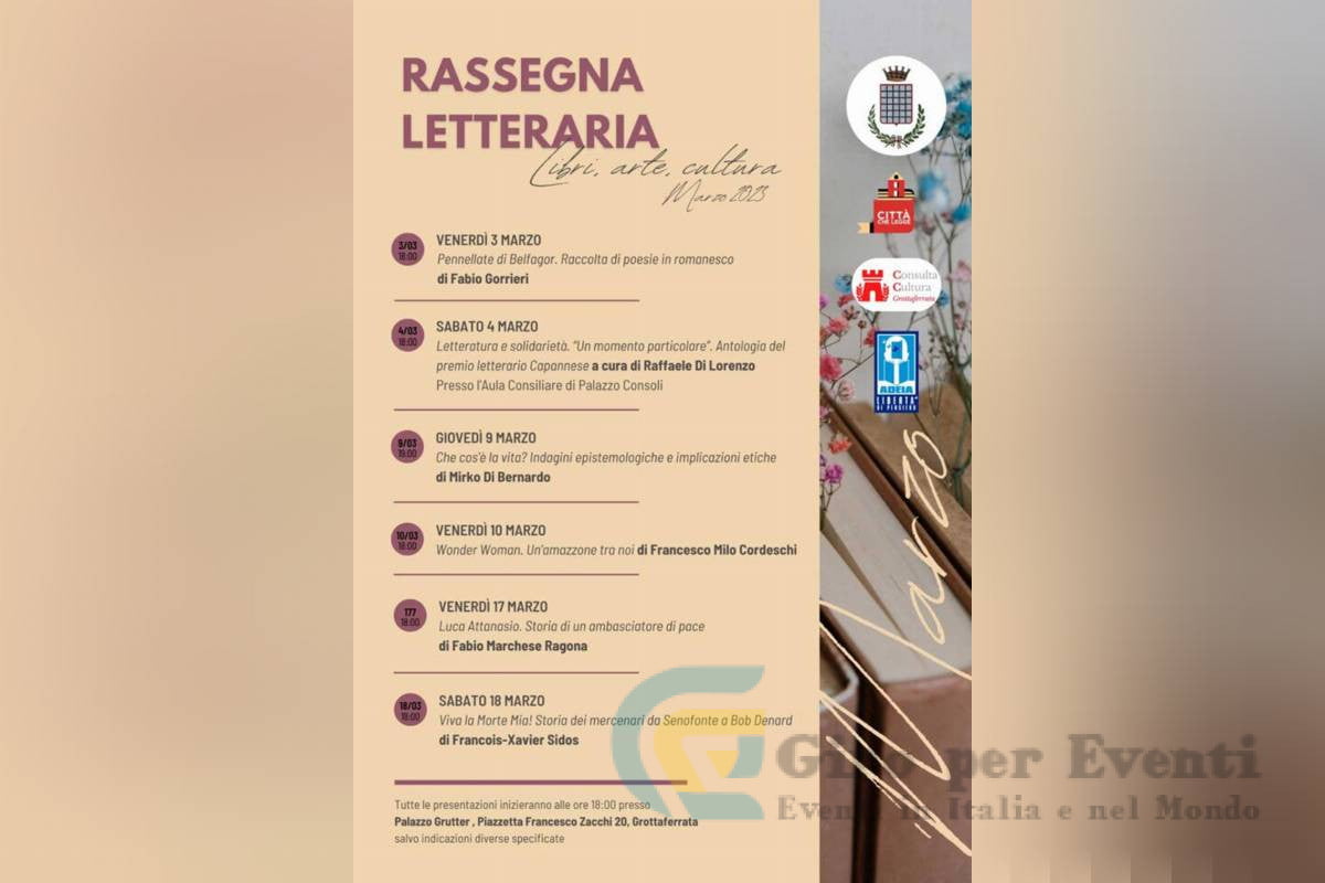 Rassegna Letteraria a Grottaferrata marzo 2023