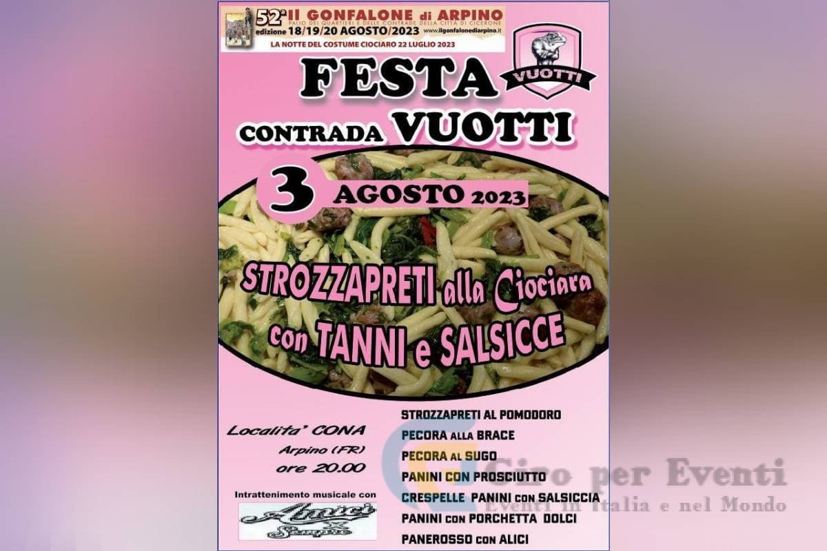 Sagra degli Strozzapreti alla Ciociara Arpino