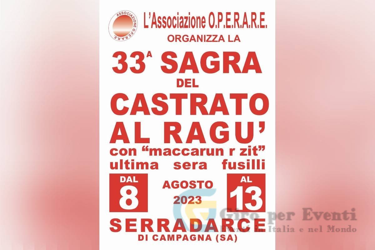 Vi aspettiamo per regalarvi tanta felicità 📆dall’8 al 13 agosto a 📍Serradarce di Campagna (SA) alla Sagra del Castrato al Ragù