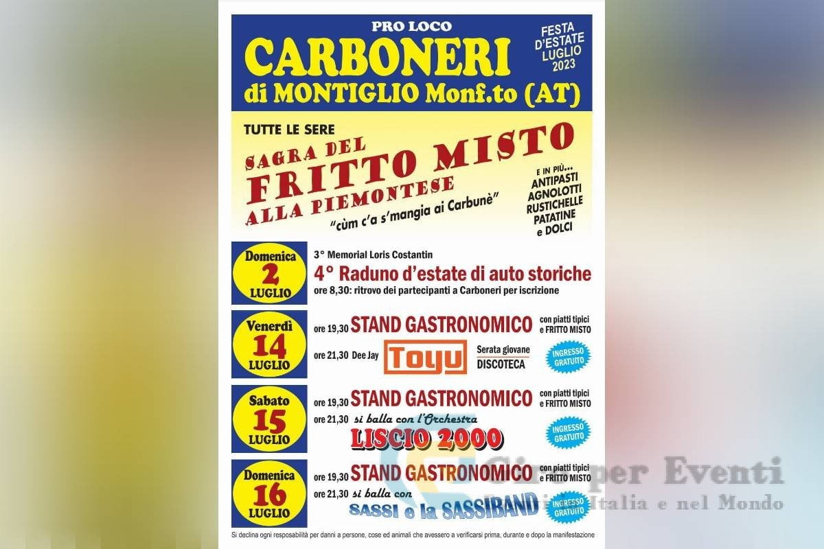 Sagra del Fritto Misto alla Piemontese a Montiglio Monferrato