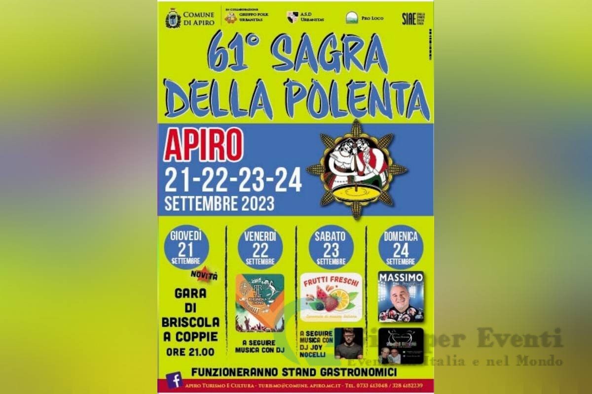 Sagra della Polenta ad Apiro programma