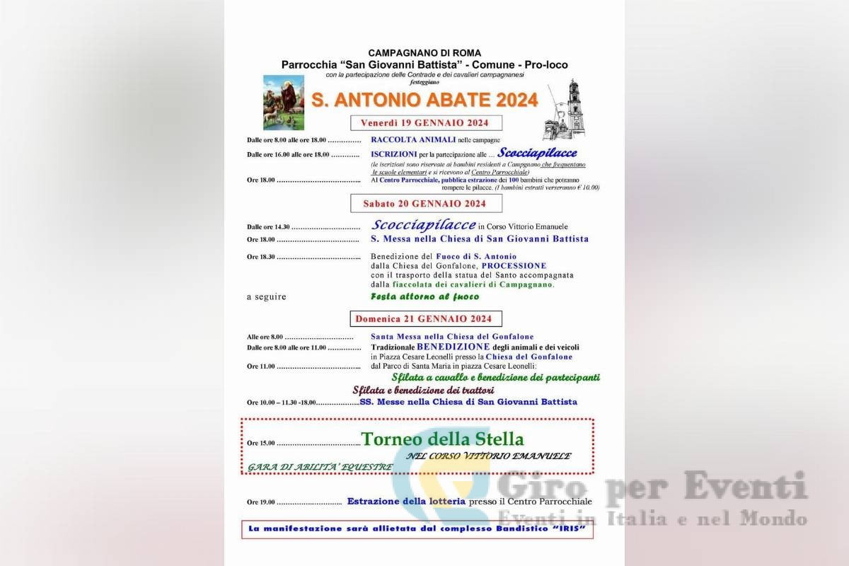 Festeggiamenti in Onore di Sant'Antonio Abate a Campagnano di Roma