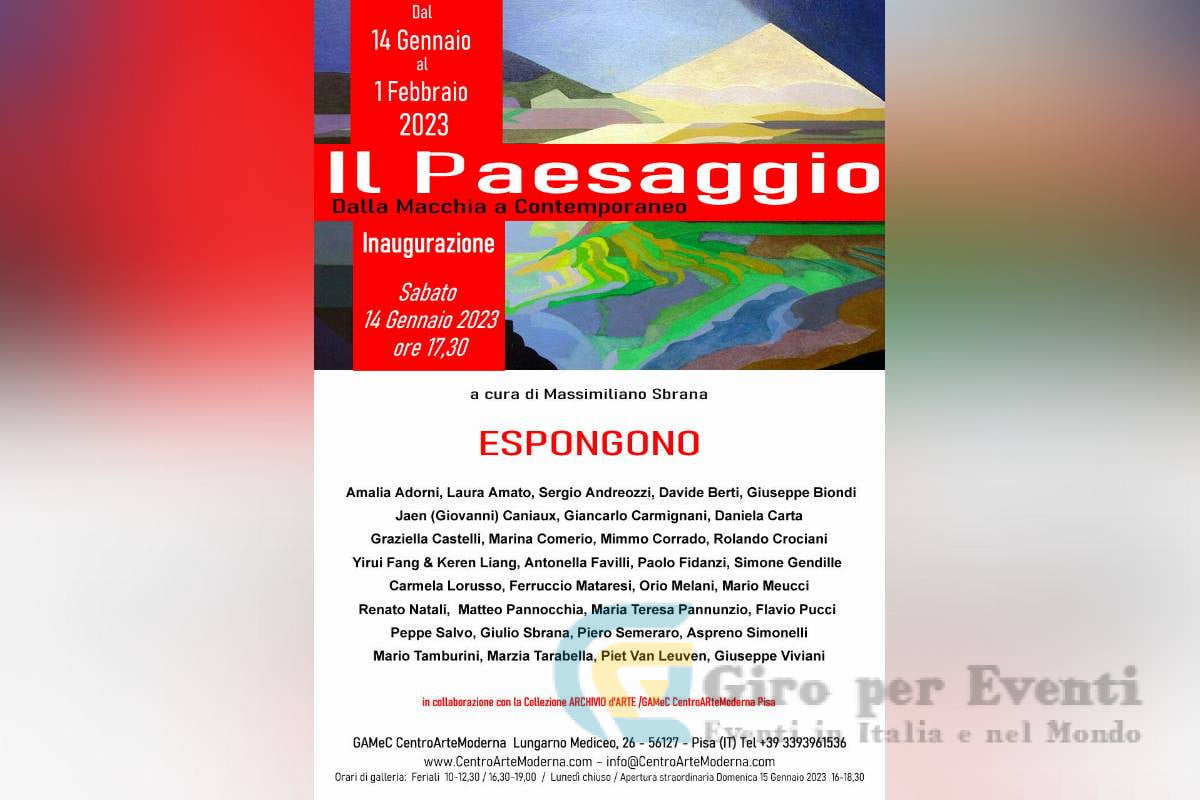 Il Paesaggio Dalla Macchia al Contemporaneo pisa locandina