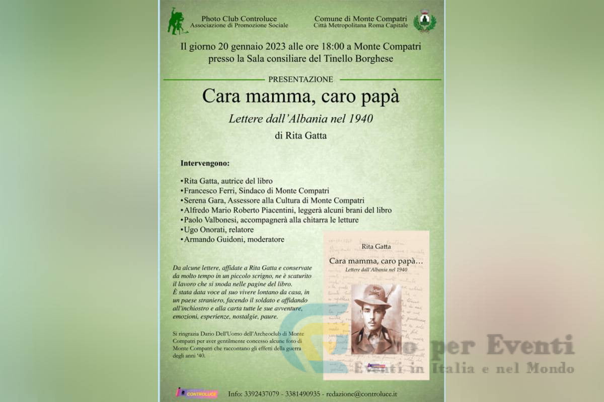 Presentazione del Libro Cara mamma, Caro Papà a Monte Compatri