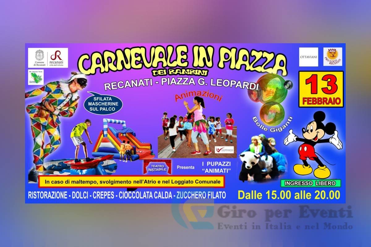 Carnevale in Piazza dei Bambini Recanati