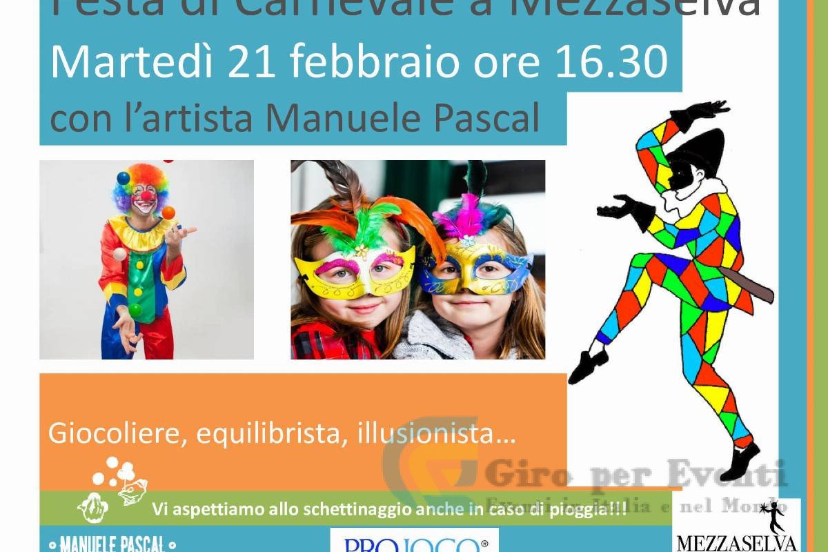 Festa di Carnevale con l'artista Manuele Pascal a Mezzaselva Di Roana