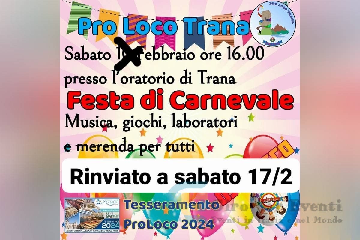 Festa di Carnevale in Oratorio a Trana