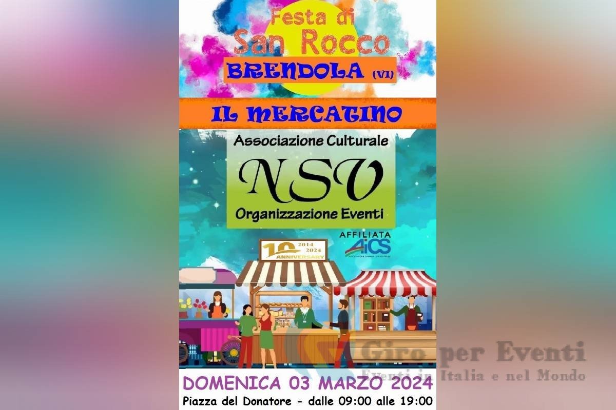 Flyer Mercatino Festa di San Rocco Brendola