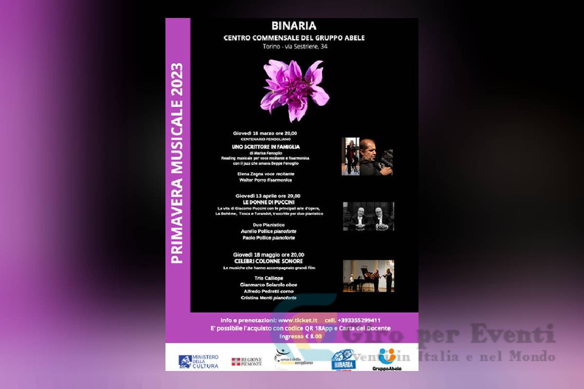 Primavera Musicale allo Spazio Binaria a Torino