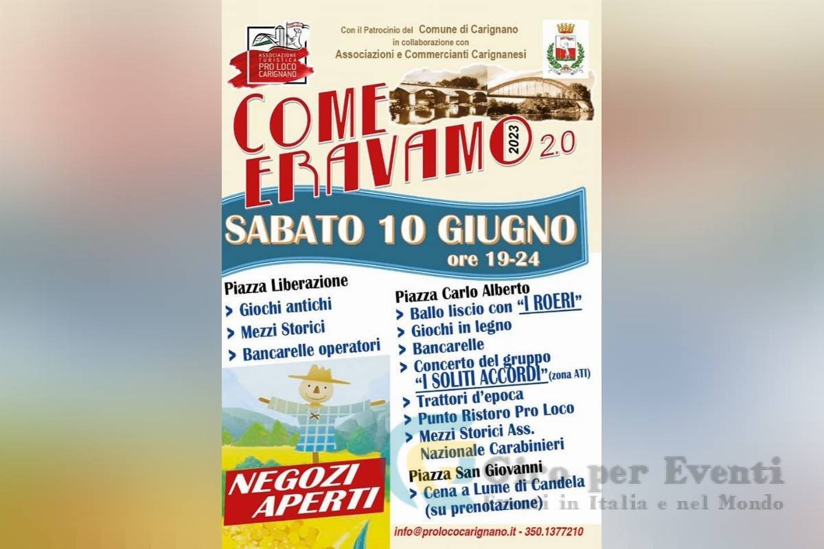 Come Eravamo 2.0 a Carignano banner