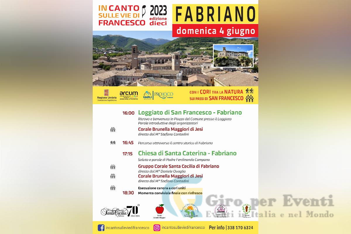 InCanto sulle Vie di Francesco a Fabriano