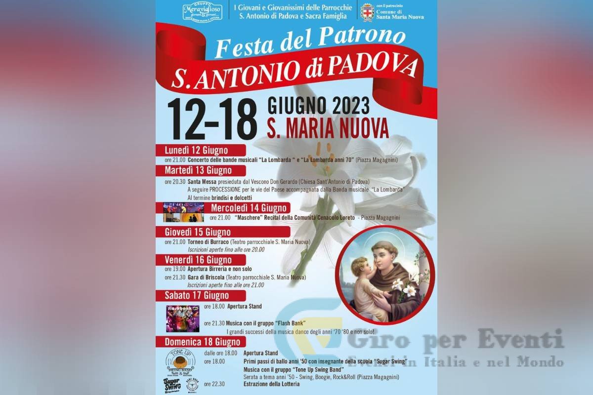 Festa del Patrono S. Antonio di Padova a Santa Maria Nuova