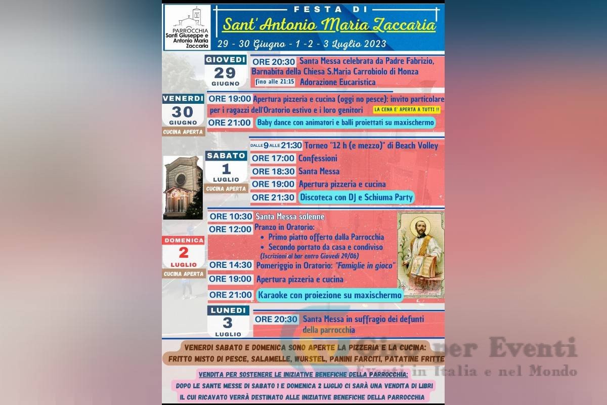 Festa Patronale S.Antonio Maria Zaccaria a Lissone