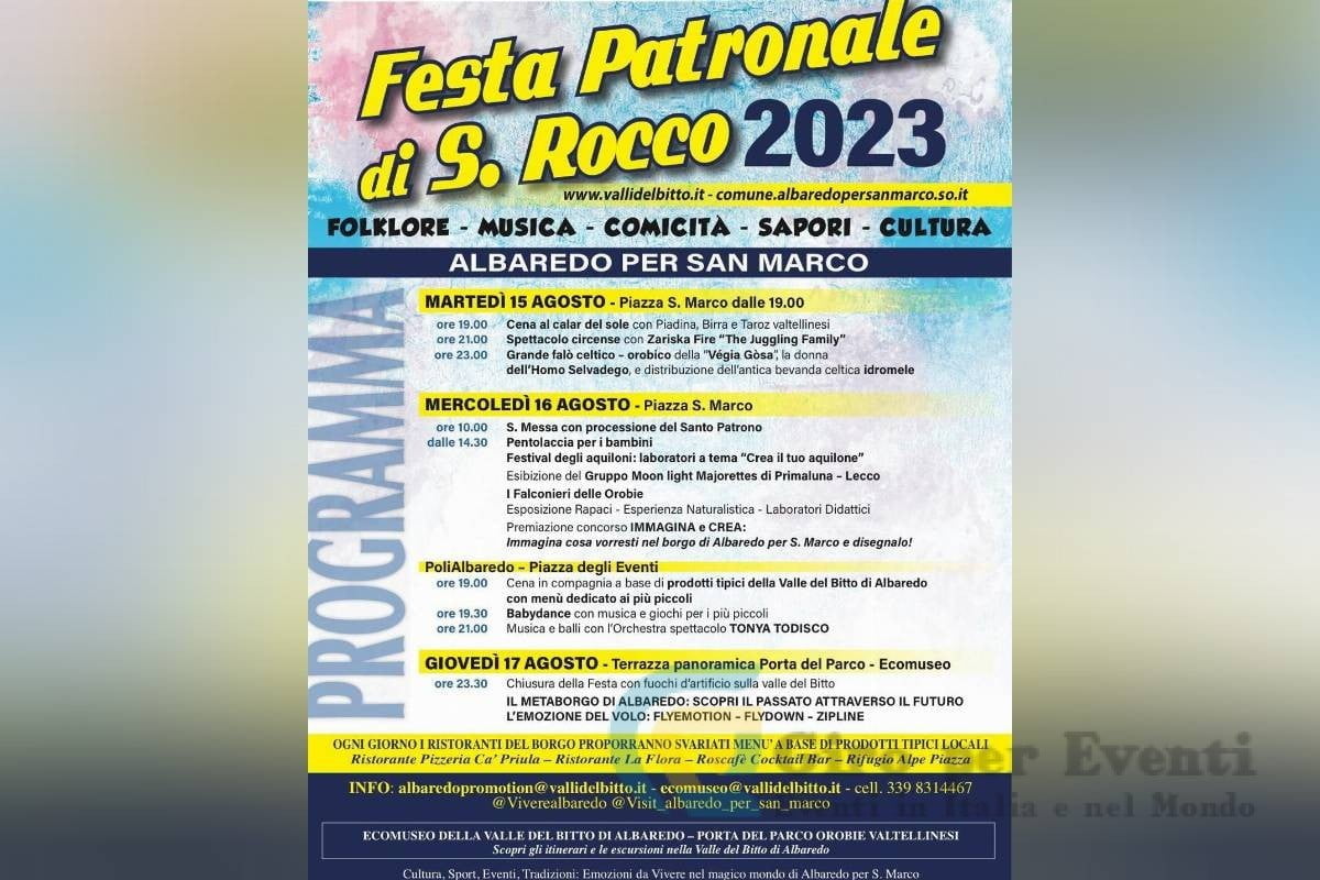 Festa Patronale di San Rocco ad Albaredo per San Marco