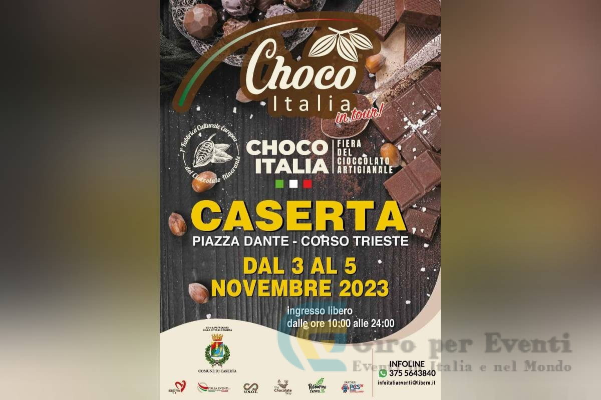 Choco Italia in Tour a Caserta a pochi passi dalla maestosa Reggia di Caserta da venerdì 3 novembre a domenica 5 novembre 2023