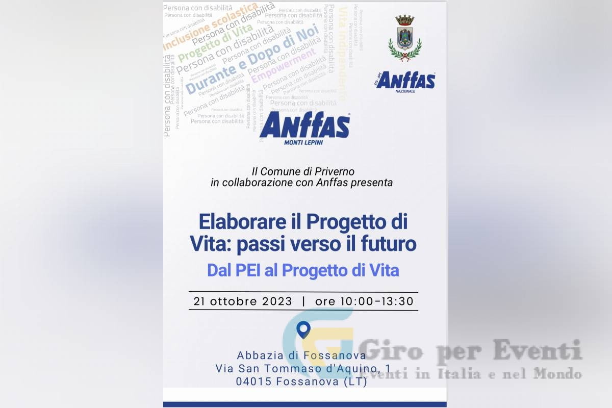 Convegno Elaborare il Progetto di Vita: passi verso il futuro a Priverno