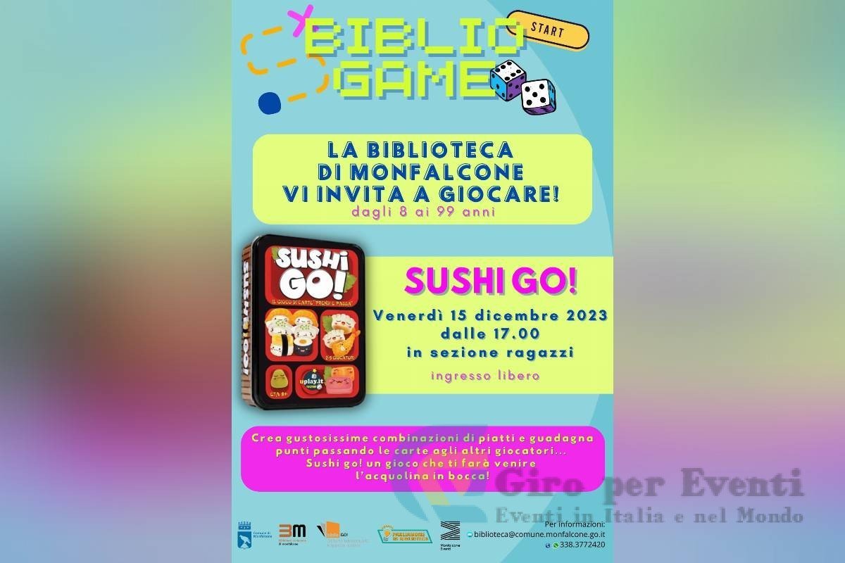 Cartolina SushiGo -Biblio Game a Monfalcone