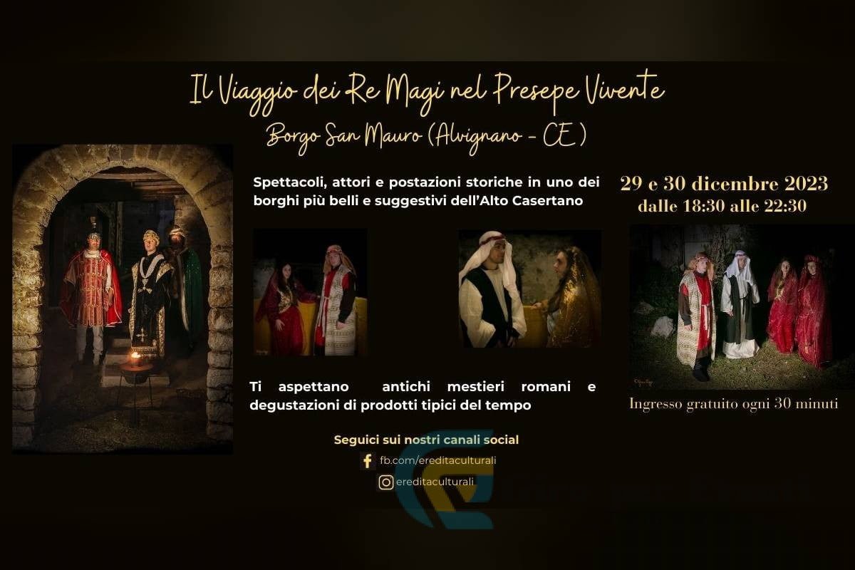 Il viaggio dei Re Magi nel presepe vivente in Borgo San Mauro di Alvignano