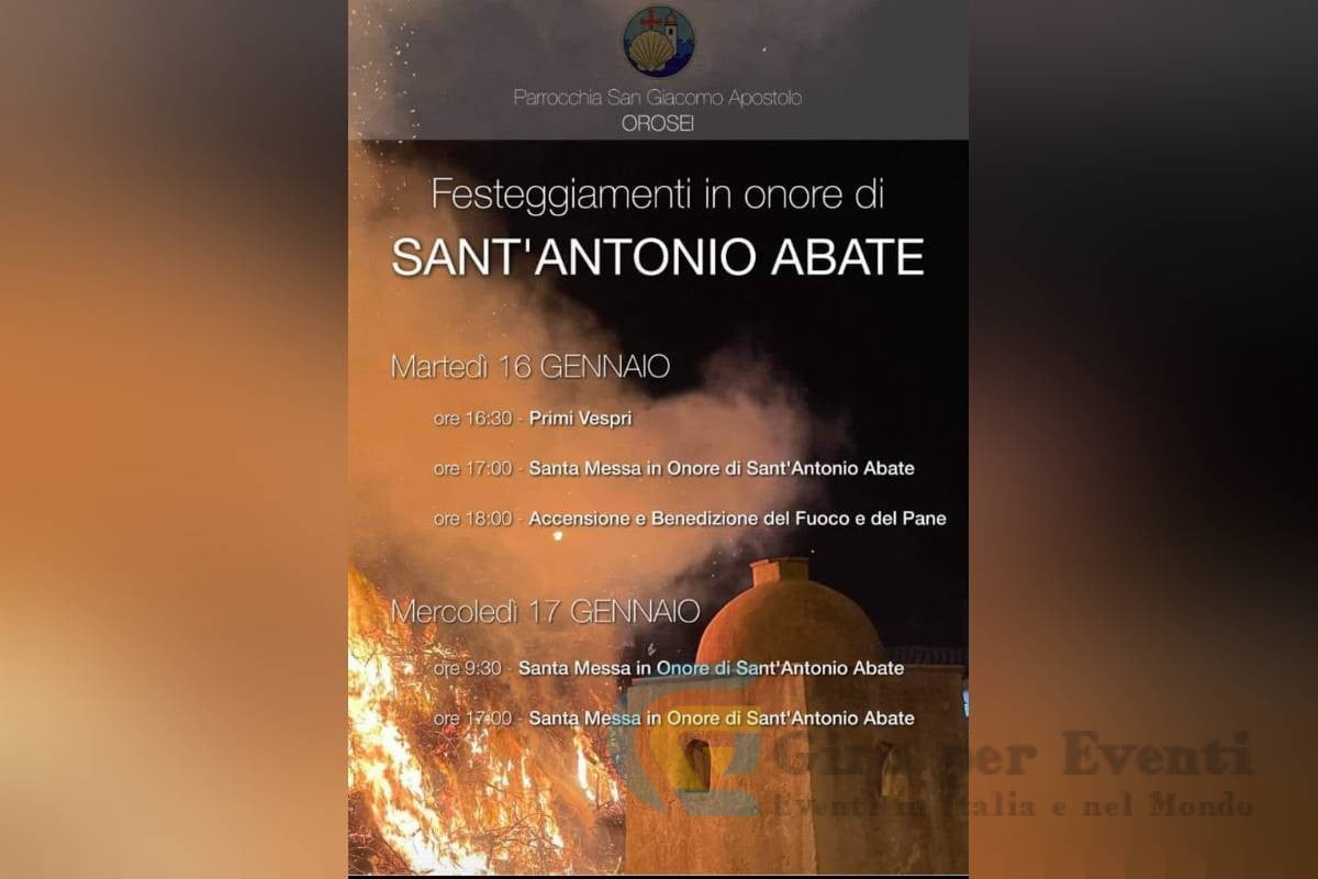 Fuoco Sant'Antonio Abate a Orosei