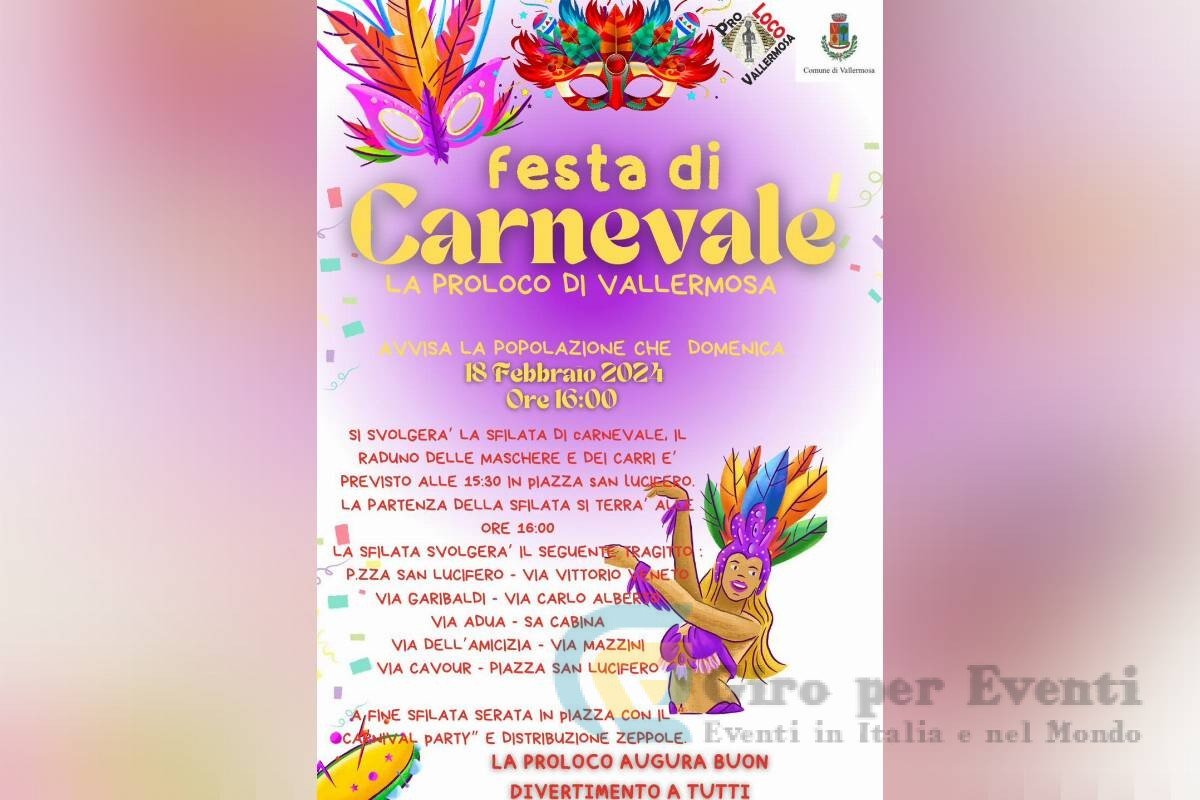 Festa di Carnevale a Vallermosa