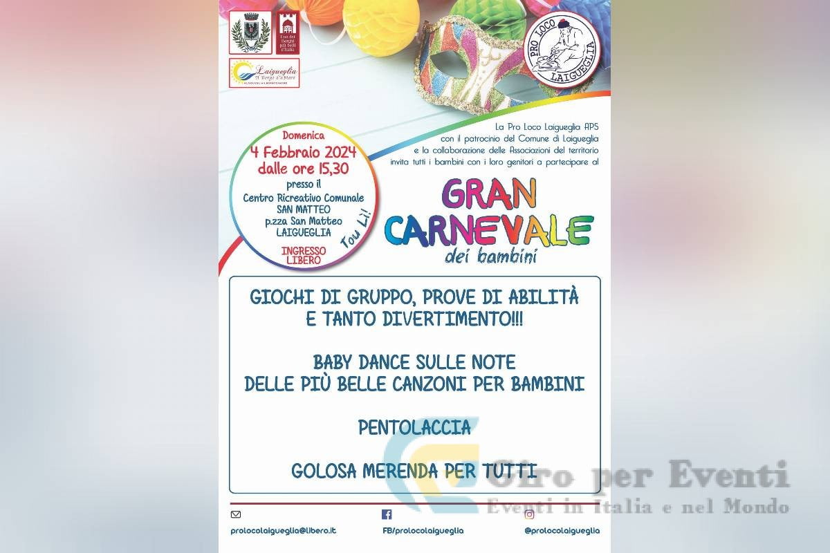 Gran Carnevale dei Bambini a Laigueglia